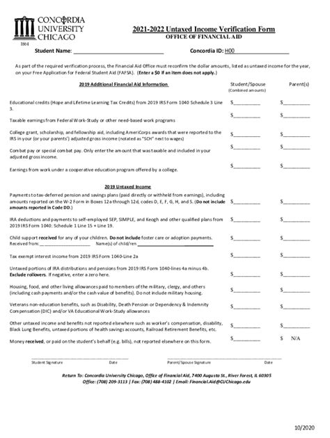 Fillable Online 2021 2022 Untaxed Income Verification Form OFFICE OF