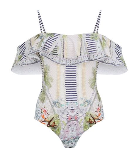 Womens Camilla Multi Beach Shack Off The Shoulder Swimsuit Harrods Uk