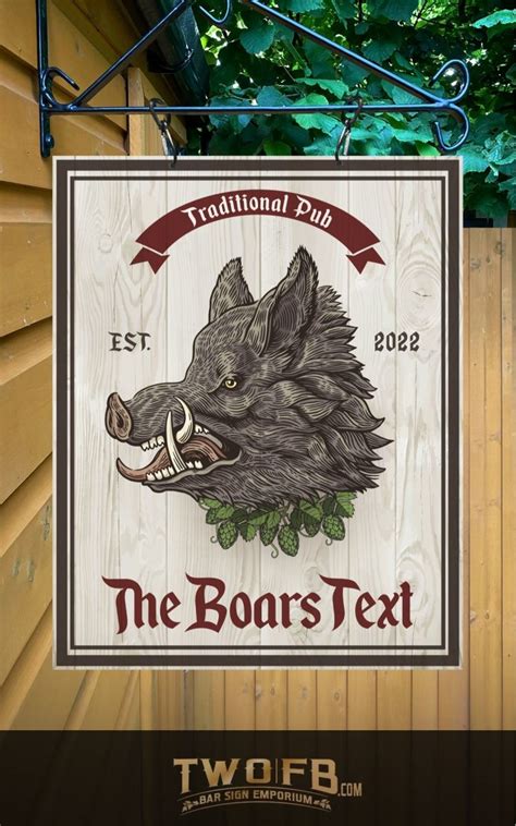 Boars Head Pub Sign Personalised Bar Sign Two Fat Blokes Ltd