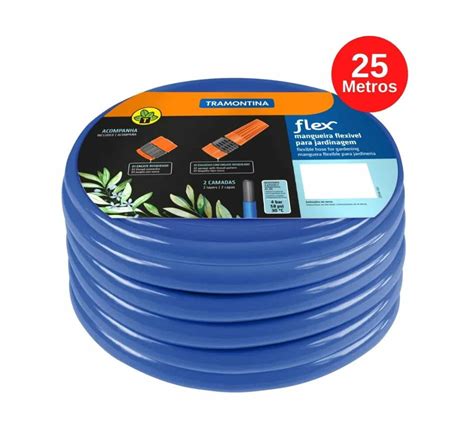 Mangueira Flex Azul Em Pvc Camadas Para Jardim M Engate