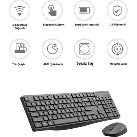 Hp CS10 Kablosuz Wireless Sessiz Klavye Mouse Set Türkçe Q Fiyatı