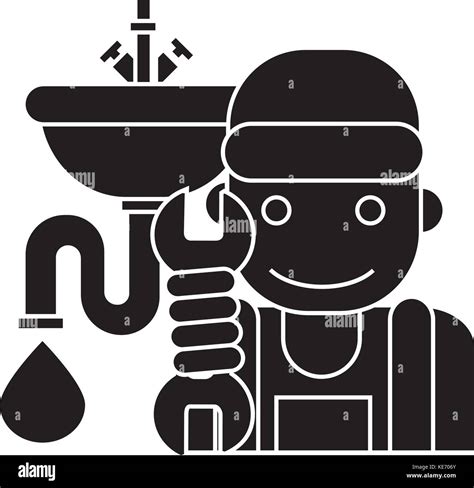 Icono De Servicio De Fontaner A Ilustraci N Vectorial Signo Negro