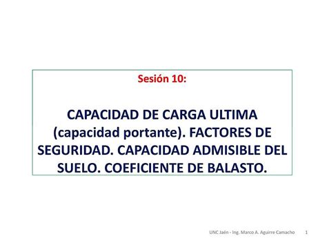 Sesión 10 Capacidad De Carga última Capacidad Portante Viken Rodram Udocz