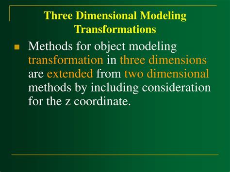 Ppt Three Dimensional Modeling Transformations Powerpoint Presentation Id 588868