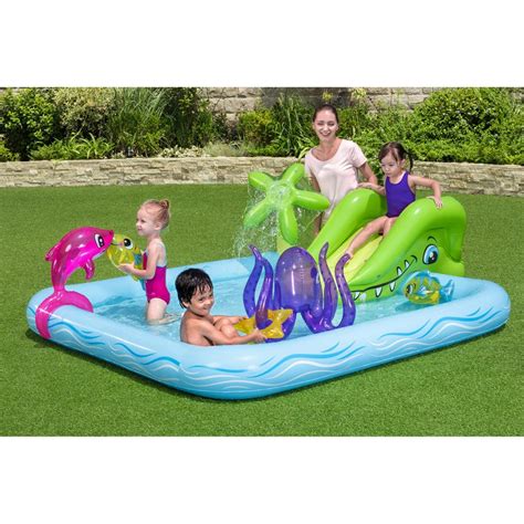 Piscina Hinchable Infantil Bestway Acuario X X Cm Con Tobog N