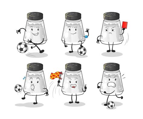 Premium Vector Salt Shaker Football Group Character Cartoon Mascot Vector