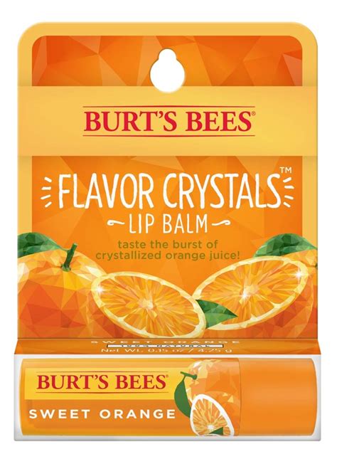 Burt's Bees Flavor Crystals 100% Natural Lip Balm, Sweet Orange with ...