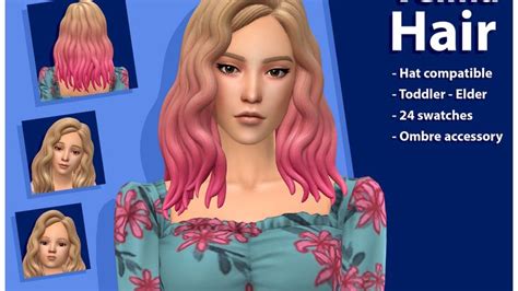 Zoe Hair Quirky Introvert Cc Ombre Accessories Hair Side Part