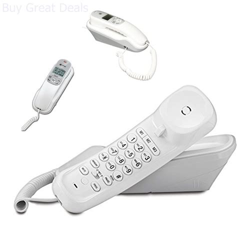 White Corded Phone Caller ID Home Office Desk Wall Mount Landline ...