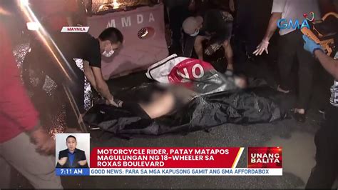 Motorcycle Rider Patay Matapos Magulungan Ng 18 Wheeler Sa Roxas Blvd