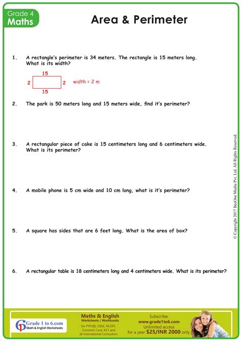 Perimeter And Area Worksheets Grade 7 Pdf