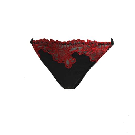 Ambra Lingerie Slips Platinum Royale Tanga Zwart Rood Italian