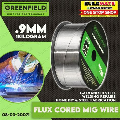 1KG METAL BUILDMATE Greenfield Flux Cored Mig Wire Migweld Welding