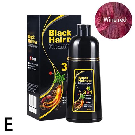 Herbal Wine Red Hair Dye Shampoo 3 In 1 Hair Dye Shampoo Instant Hair Color For Gray Hair