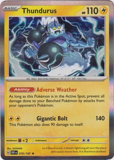 Thundurus Holo 70 Prices Pokemon Obsidian Flames Pokemon Cards