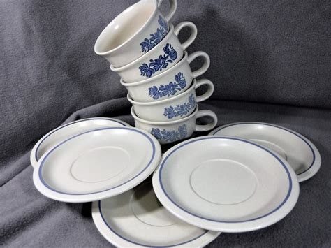 Pfaltzgraff Yorktowne 5 Sets Of Blue And White Stoneware Flat Etsy