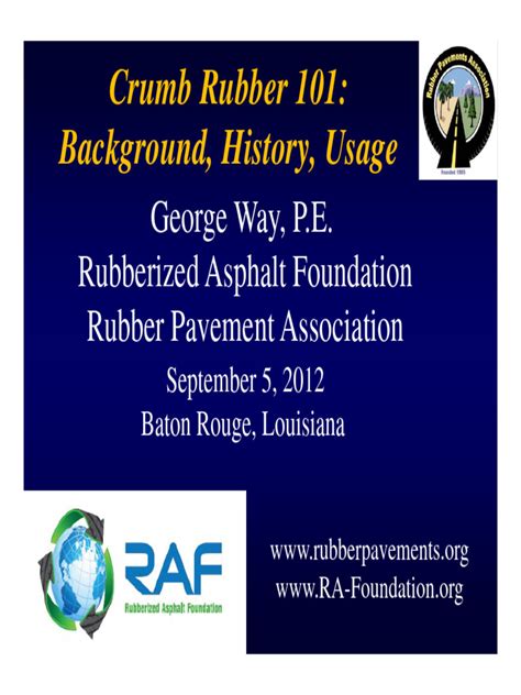 Crumb Rubber 101 - Background, History, Usage | PDF | Road Surface ...