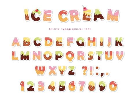 Premium Vector | Ice cream font