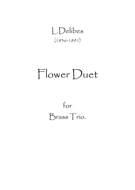 Flower Duet Sheet Music Spence Bundy Brass Ensemble