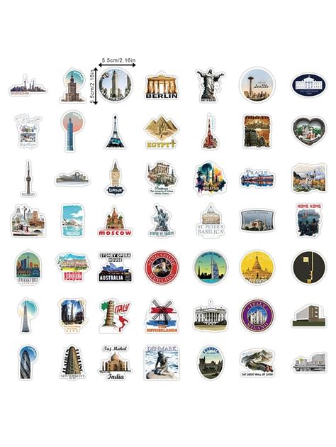 50 Famous Cities Stickers Cozy Collective Lb