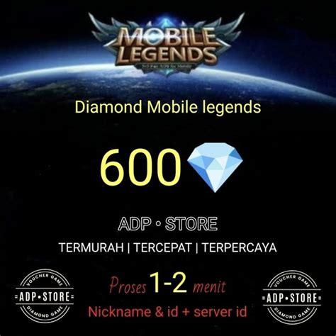 Jual Diamond Mobile Legends 600 Dm Topup Ml Mlbb Di Lapak Adpstore Bukalapak