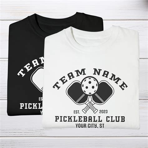 personalized pickleball team shirt matching duo  custom team