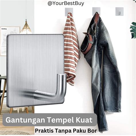 Jual Gantungan Tempel Dinding Kuat Stainless Steel Cantolan Hook Untuk