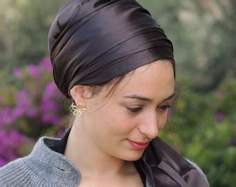 Deep Ocean Satin Sinar Tichel Hair Snood Head Scarf Head Covering