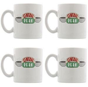 Set 4 Cani Espresso FRIENDS Central Perk Ceramica 125 Ml Alb