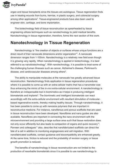 Nanotechnology in Regenerative Medicine: Scaffold and Tissue ...