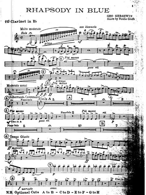 Gershwin Rhapsody In Blue Clarinet 1 Part Pdf