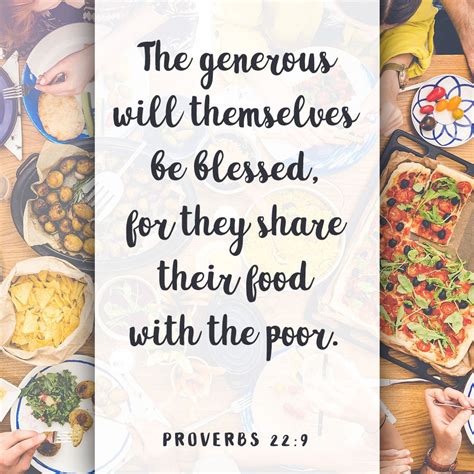 The Generous Will Themselves Be Blessed For They Share Their Food