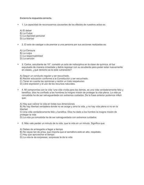 Ética Y Valores Activity Live Worksheets