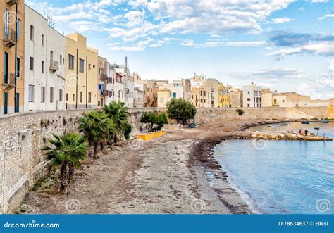 Trapani Old Town in Sicily, Italy. Stock Image - Image of coastline ...