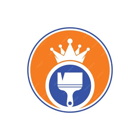 Premium Vector King Paint Vector Logo Design Crown And Paint Brush Icon