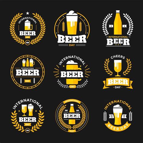 International Beer Day Badge Set 2755494 Vector Art at Vecteezy