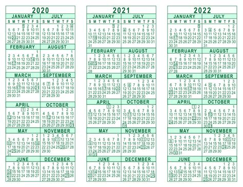 Printable Calendar 2021 And 2022