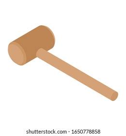 Wooden Gavel Isometric View Isolated On Stock Vector (Royalty Free ...