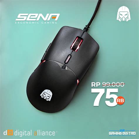 Jual Mouse Gaming Digital Alliance Sena Ergonomic Shape 81gr Weight