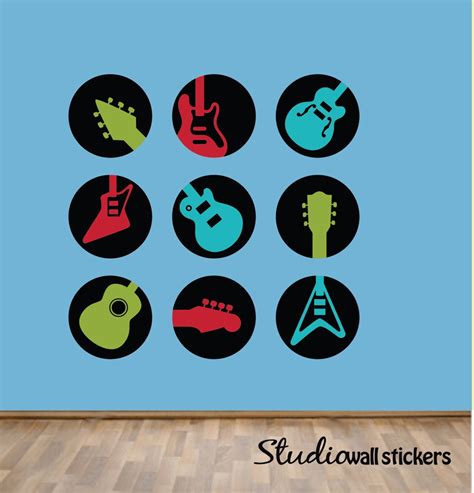 Reusable Electric Guitar Wall Decals Etsy