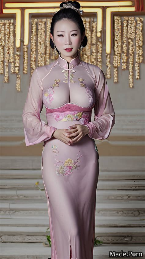 Porn Image Of Hairband Cheongsam Busty Woman Pastel Earrings Pink