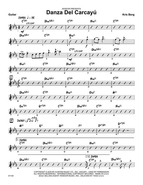 Danza Del Carcayu Guitar Sheet Music Kris Berg Jazz Ensemble