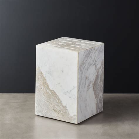 Shop Pillar White Marble Knife Block Tall Rectangular Block Of Honed