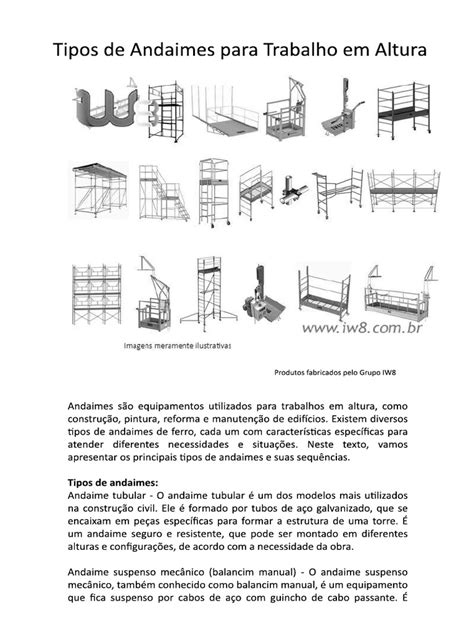 Como Se Escreve Andaime - Tipos de Andaimes | PDF