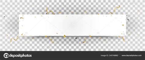 Ilustración Vectorial Papel Blanco Con Fondo Confeti Dorado Aislado