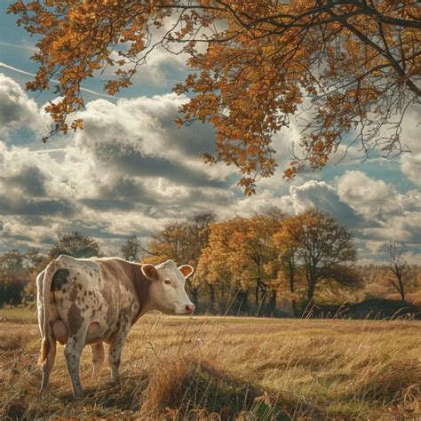 Autumn Cow In Pasture Art Free Stock Photo - Public Domain Pictures