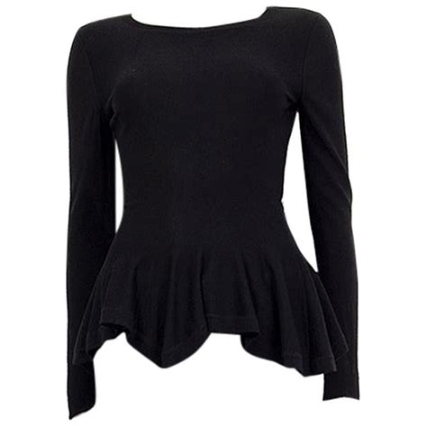 Alexander Mcqueen Black Wool Peplum Sweater S For Sale At Stdibs