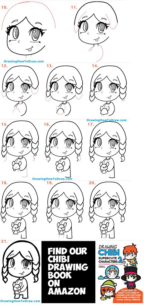 How To Draw Anime Manga Chibi Girl With Her Corgi Puppy How To