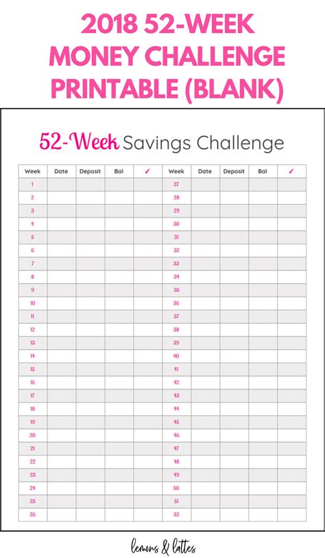 Printable Saving Challenges