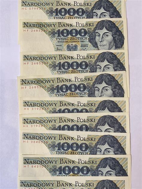 Banknoty 1000zł 1982r PRL UNC 40szt różne serie Ryglice